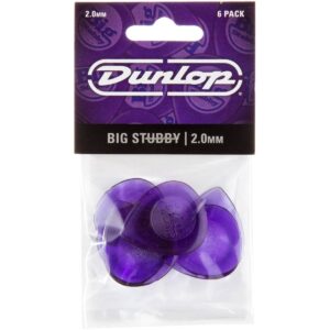 Dunlop Big Stubby 2.00mm 6-pack plectrumset violet
