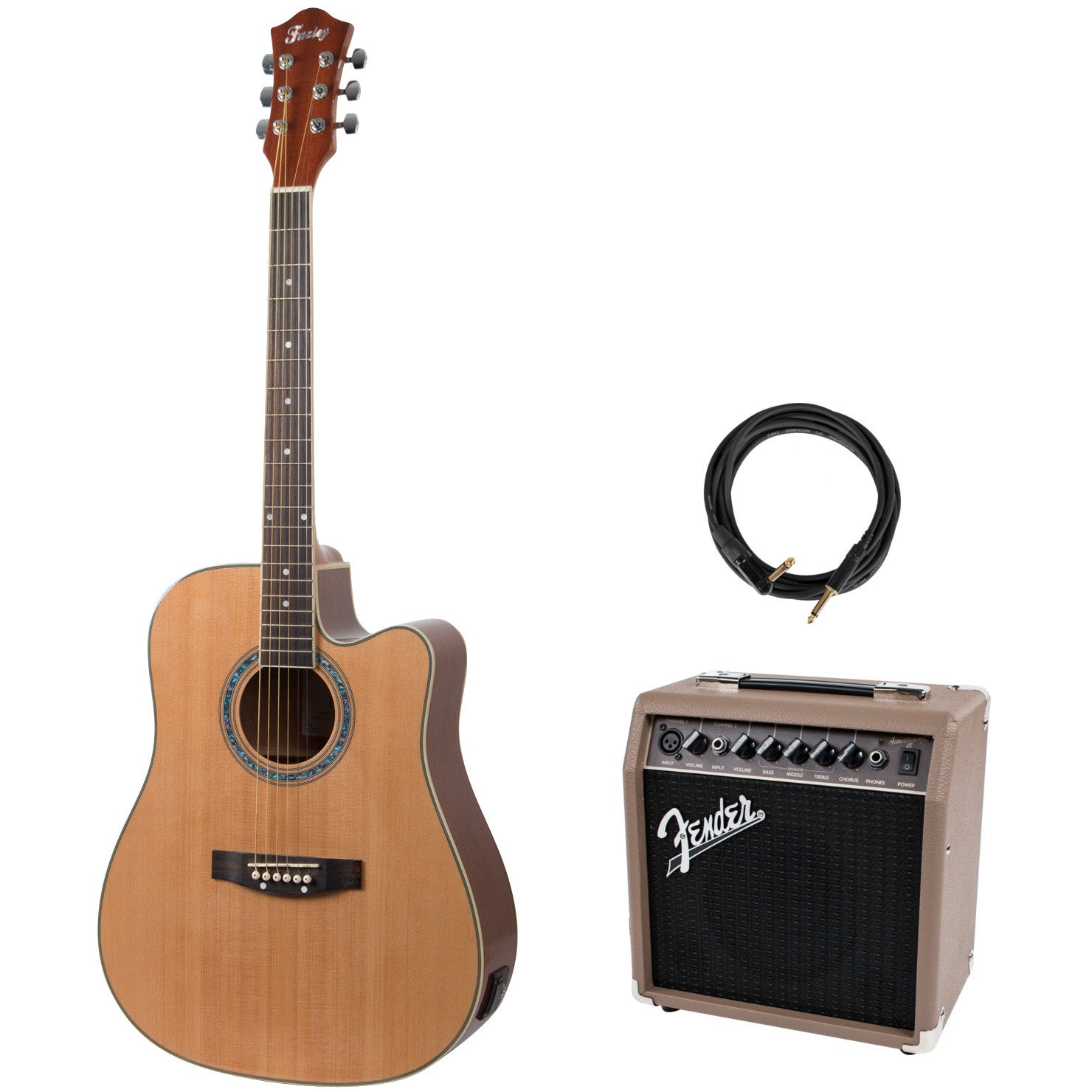 Fazley FE118CN elektrisch akoestische westerngitaar + versterker + kabel