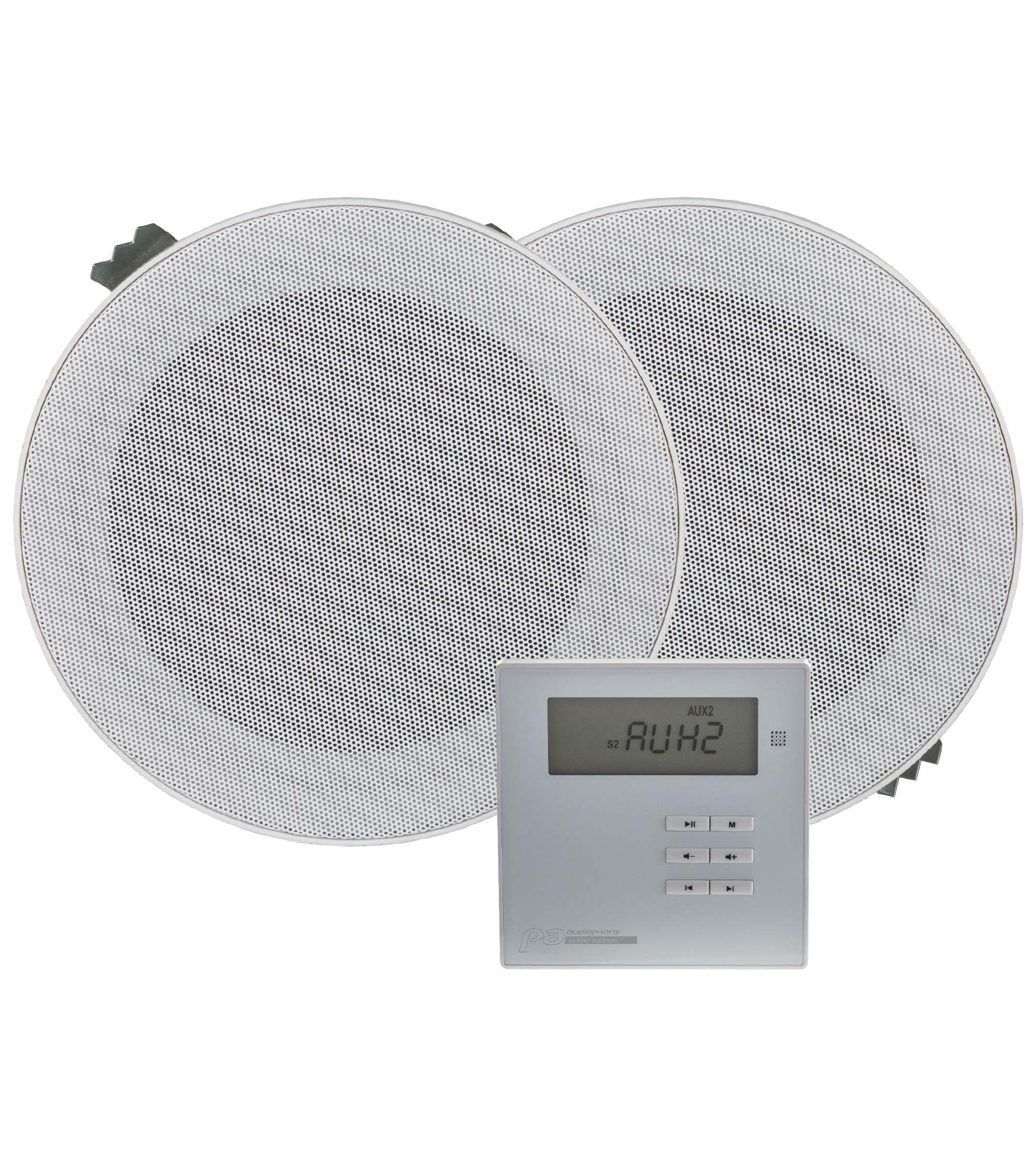 Audiophony WALLKIT WALLAMPmedia + twee plafondluidsprekers 2x 10 watt