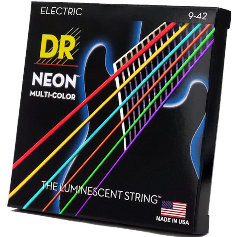 DR Strings NMCE-9 Hi-Def Neon multi-color 9-42 set snaren voor elektrische gitaar