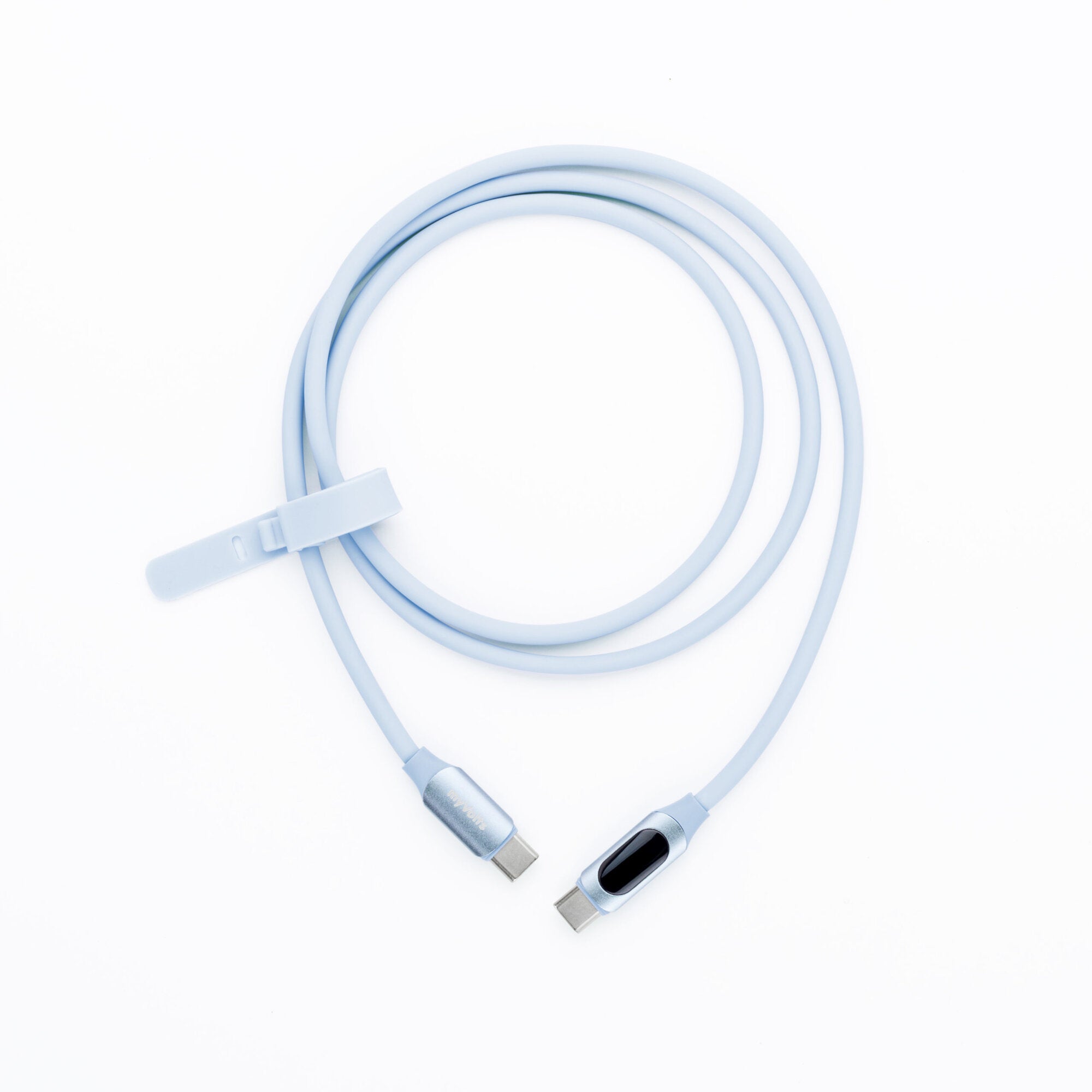 MyVolts Step Up USB-C to USB-C PD (mint green) kabel met LCD power meter