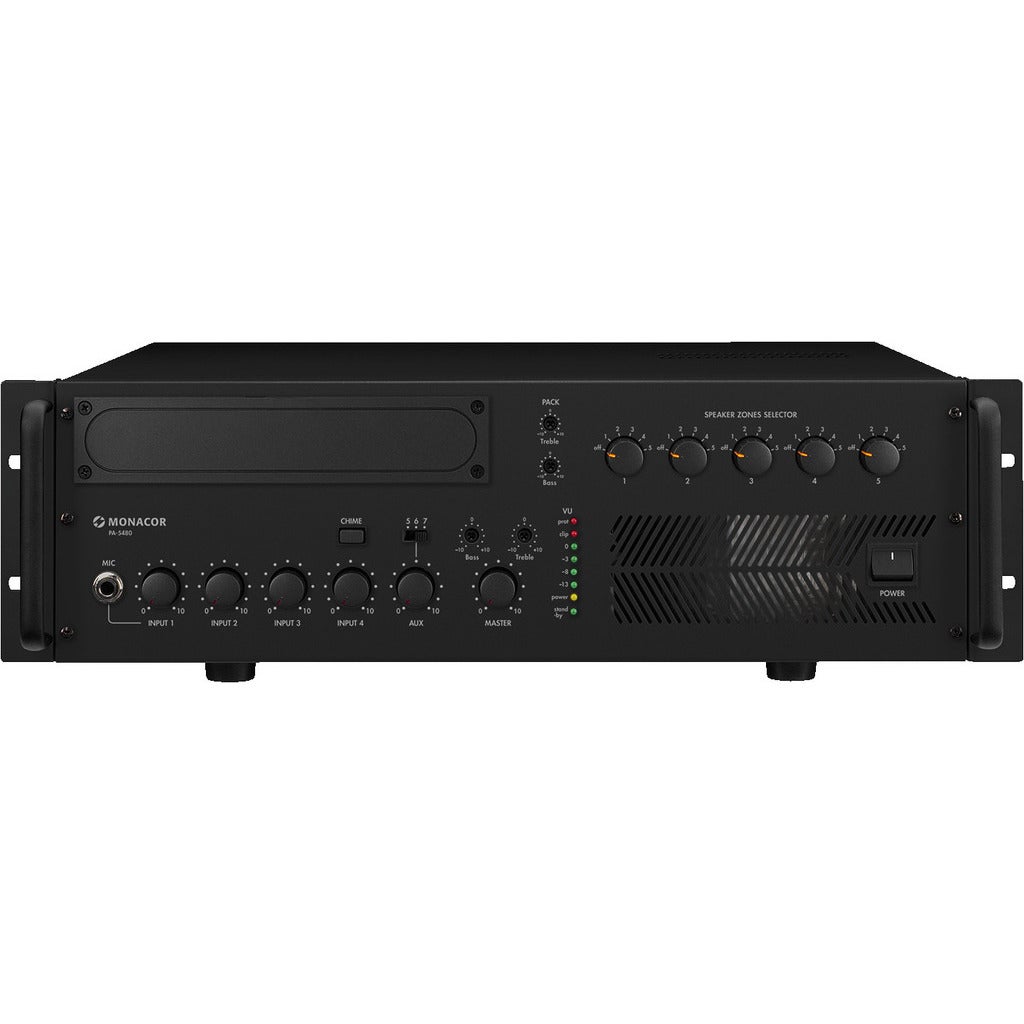 Monacor PA-5480 5-zone mono mixing versterker 480W