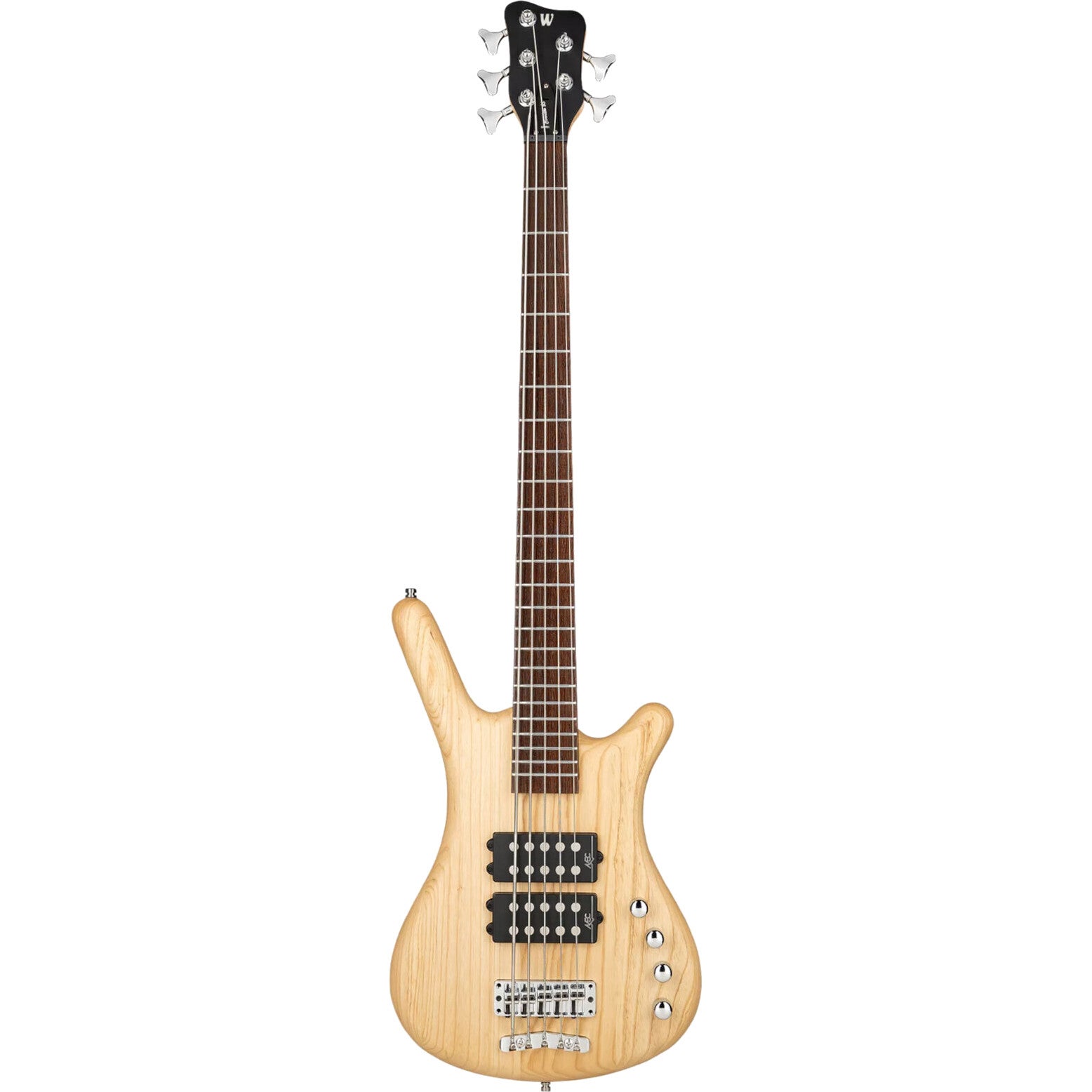 Warwick RockBass Corvette $$ 5-String Natural Transparent Satin 5-snarige elektrische basgitaar met gigbag