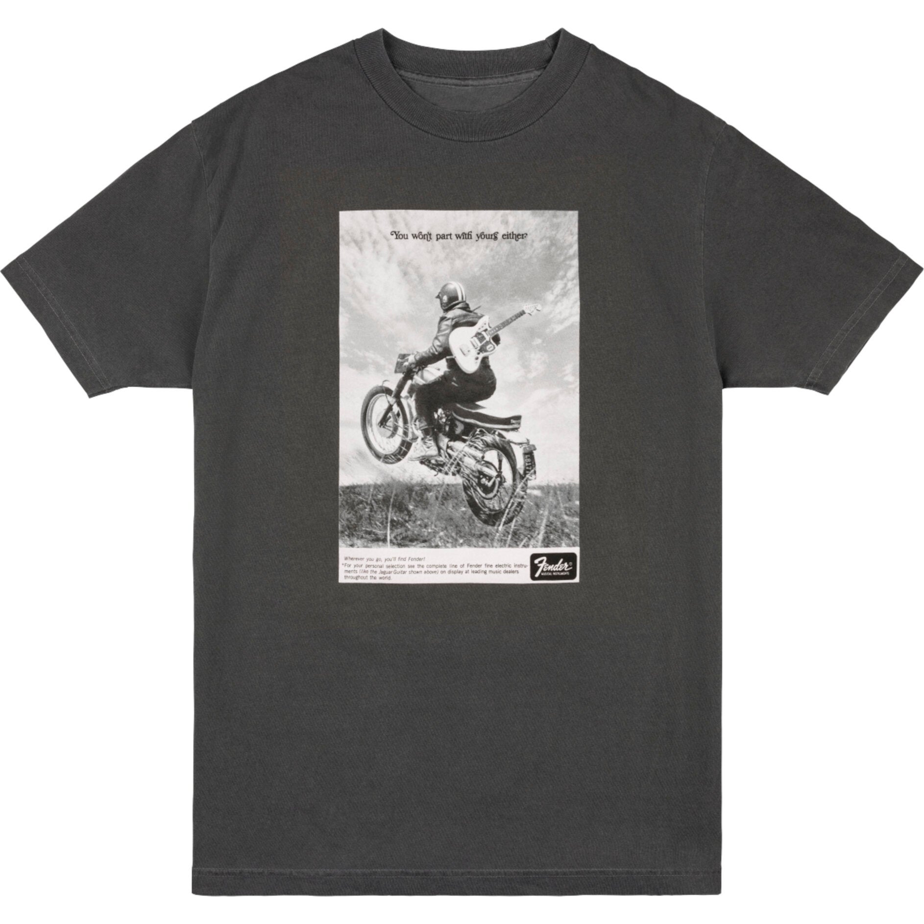 Fender Vintage Ad Tee Motorcycle Rider graphite XXL