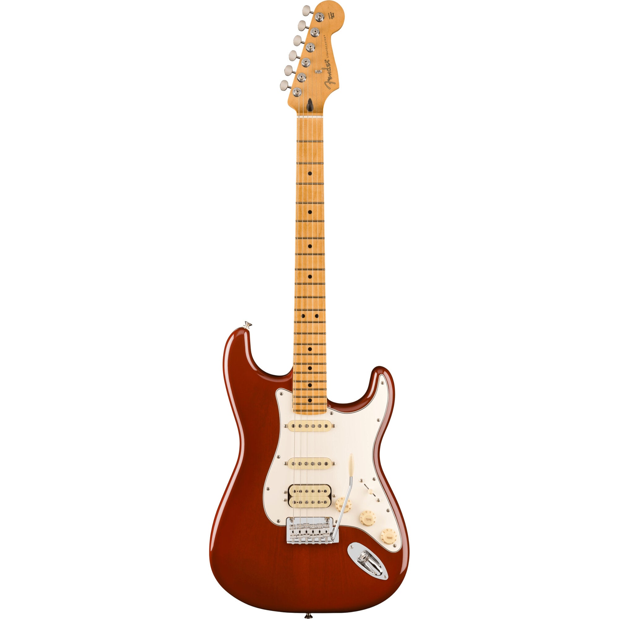 Fender Player II Stratocaster Chambered Mahogany HSS MN Transparent Mocha Burst elektrische gitaar