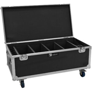 Roadinger Flightcase 4x AKKU Multiflood IP 18x10W RGBW Wash CRMX met laadfunctie