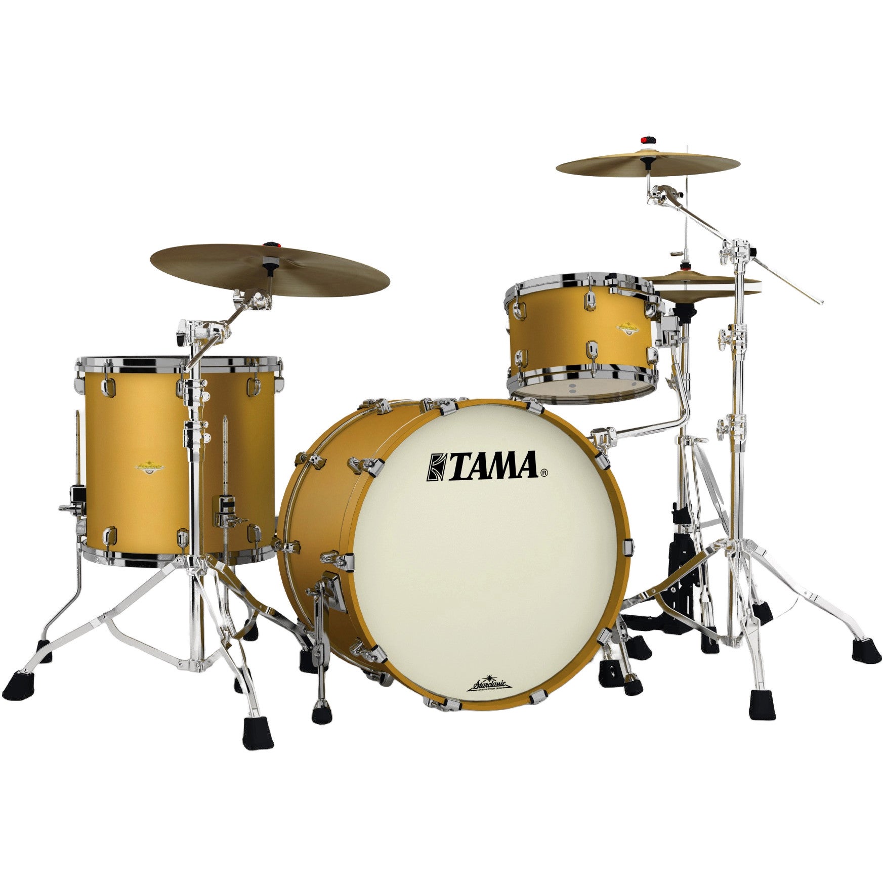 Tama MA32CZBNS-SAM Starclassic Maple Satin Aztec Gold Metallic 3d. shellset black nickel hardware