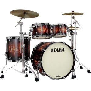 Tama MA42TZBNS-MBB Starclassic Maple Molten Satin Brown Burst 4d. shellset zwart vernikkelde hardware