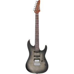 Ibanez TQM2 Tom Quayle Signature Charcoal Black Burst Flat elektrische gitaar met koffer