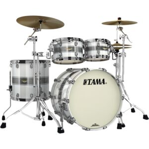 Tama MA42TZBNS-SSR Star Classic Maple Silver Snow Racing Stripe 4d. shellset zwart vernikkelde hardware