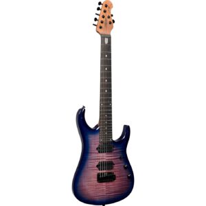 Sterling by Music Man JP157D John Petrucci Signature Flame Maple Purple Nebula 7-snarige elektrische gitaar met deluxe gigbag