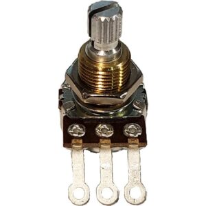 Bourns 250K Mini Pot audio taper split knurled shaft potmeter