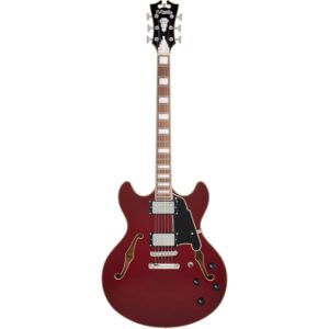 D'Angelico Premier DC Burnt Red semi-akoestische gitaar