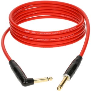 Klotz KIKKG9.0PRRT instrumentkabel TS 6.3mm jack recht-haaks rood 9m
