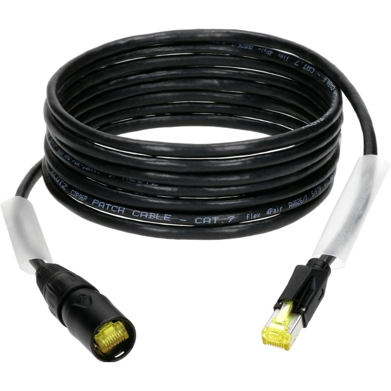Klotz CP6ER1P patchkabel CAT7 S/FTP Ø 6.3mm zwart 25 m