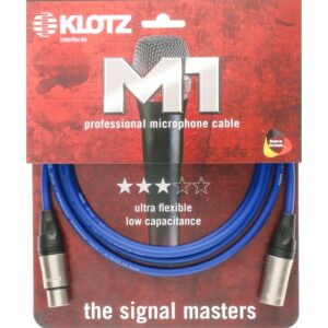Klotz M1 K BL microfoonkabel 3p XLR F/M blauw 2 meter
