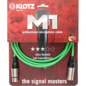 Klotz M1 K GN microfoonkabel 3p XLR F/M groen 10 meter