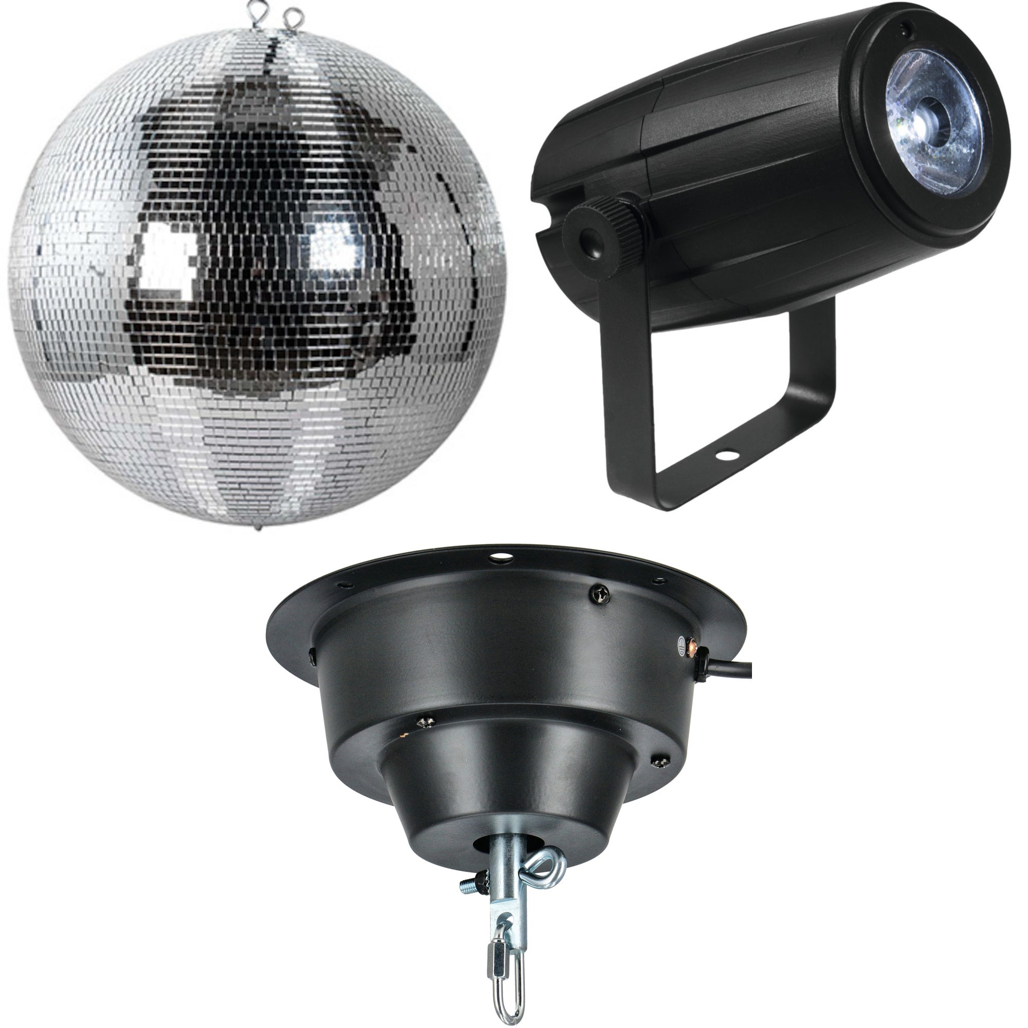 Ayra DanceFX MB40-5x5 spiegelbol 40 cm met motor en RGBW spot