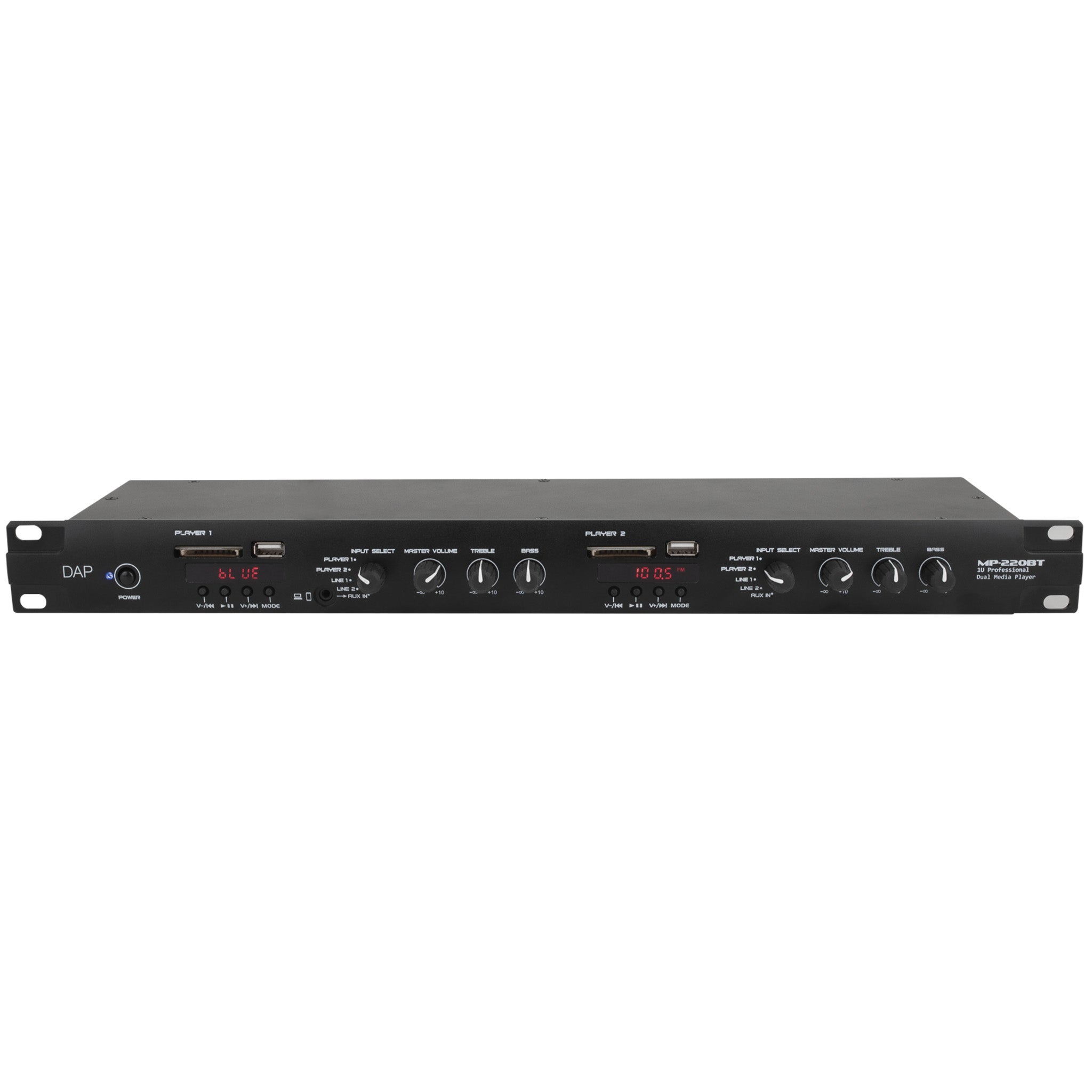 DAP MP-220BT dubbele mediaspeler met bluetooth en omroep-mic interface