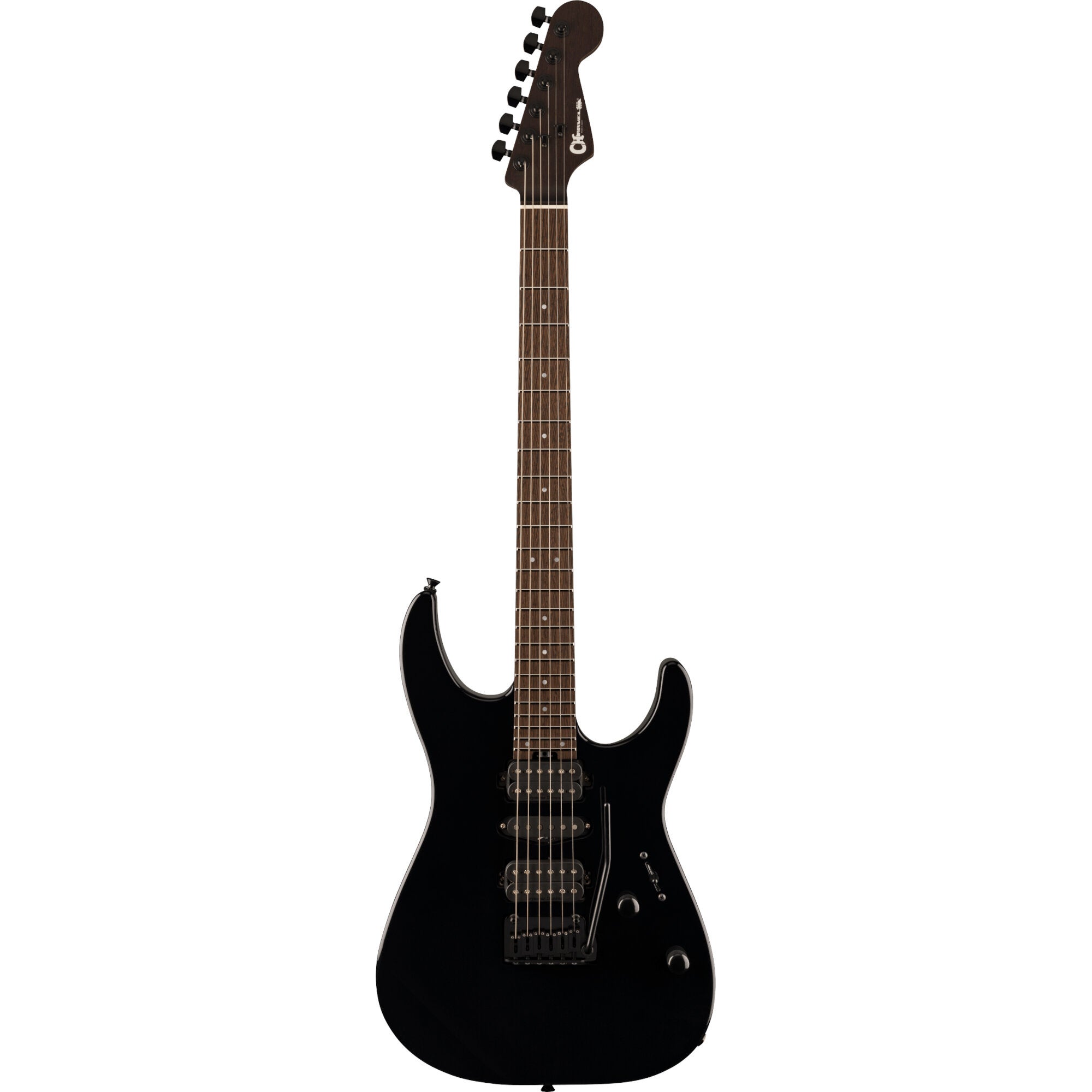 Charvel MJ Series DK24 HSH 2PT W Black elektrische gitaar met hardshell gigbag