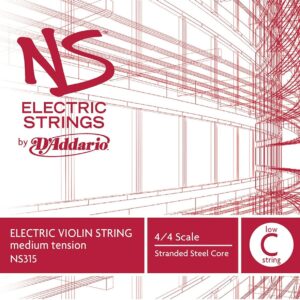 D'Addario NS315 NS Electric Violin Single Low C String 4/4 medium tension