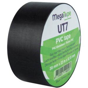 Showgear MegaTape UT7 PVC tape 38 mm x 33 m, zwart