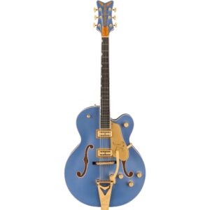 Gretsch Professional Collection Falcon Hollow Body EB Cerulean Smoke met Gretsch G6242L Deluxe Hardshell Case