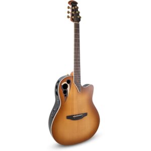 Ovation Celebrity Elite Deluxe Deep Contour CDX40-PB-G Peach Burst Satin elektrisch-akoestische westerngitaar