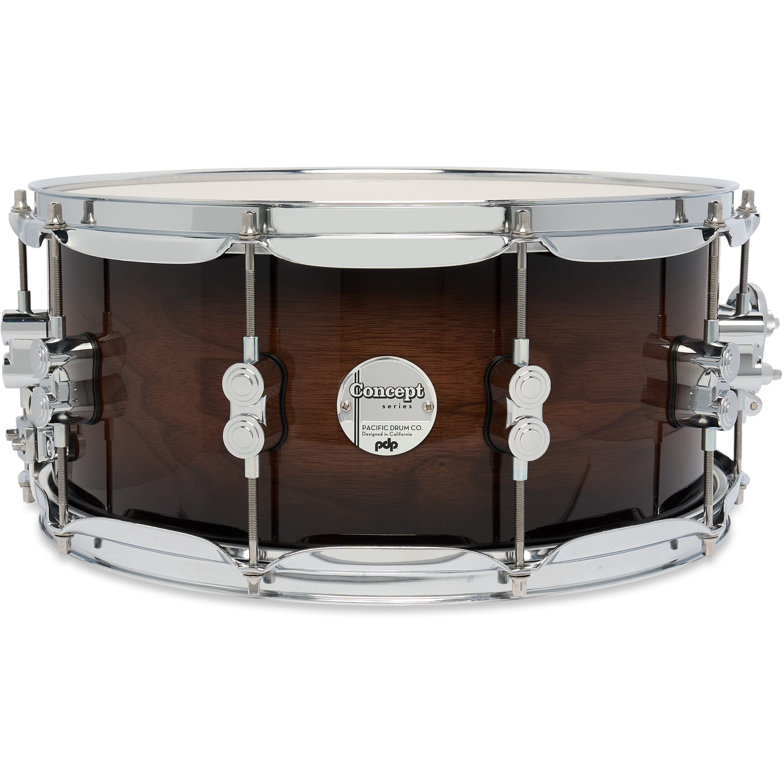 PDP Drums Concept Maple Exotic Walnut to Charcoal Burst 14 x 6.5 inch snaredrum