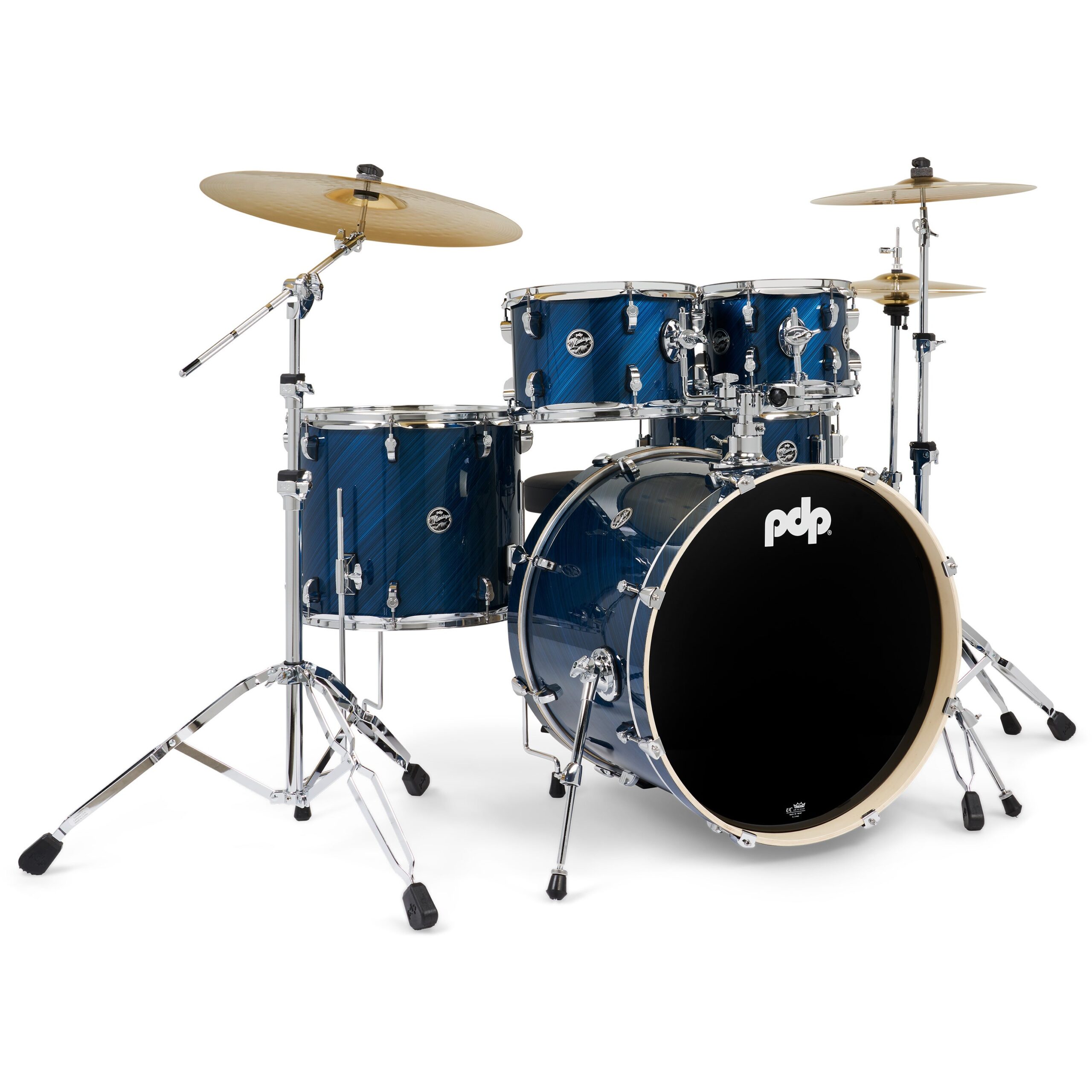 PDP Drums PDMA2215KTTB Mainstage Blue Steel 5d. drumstel met bekkens en hardware