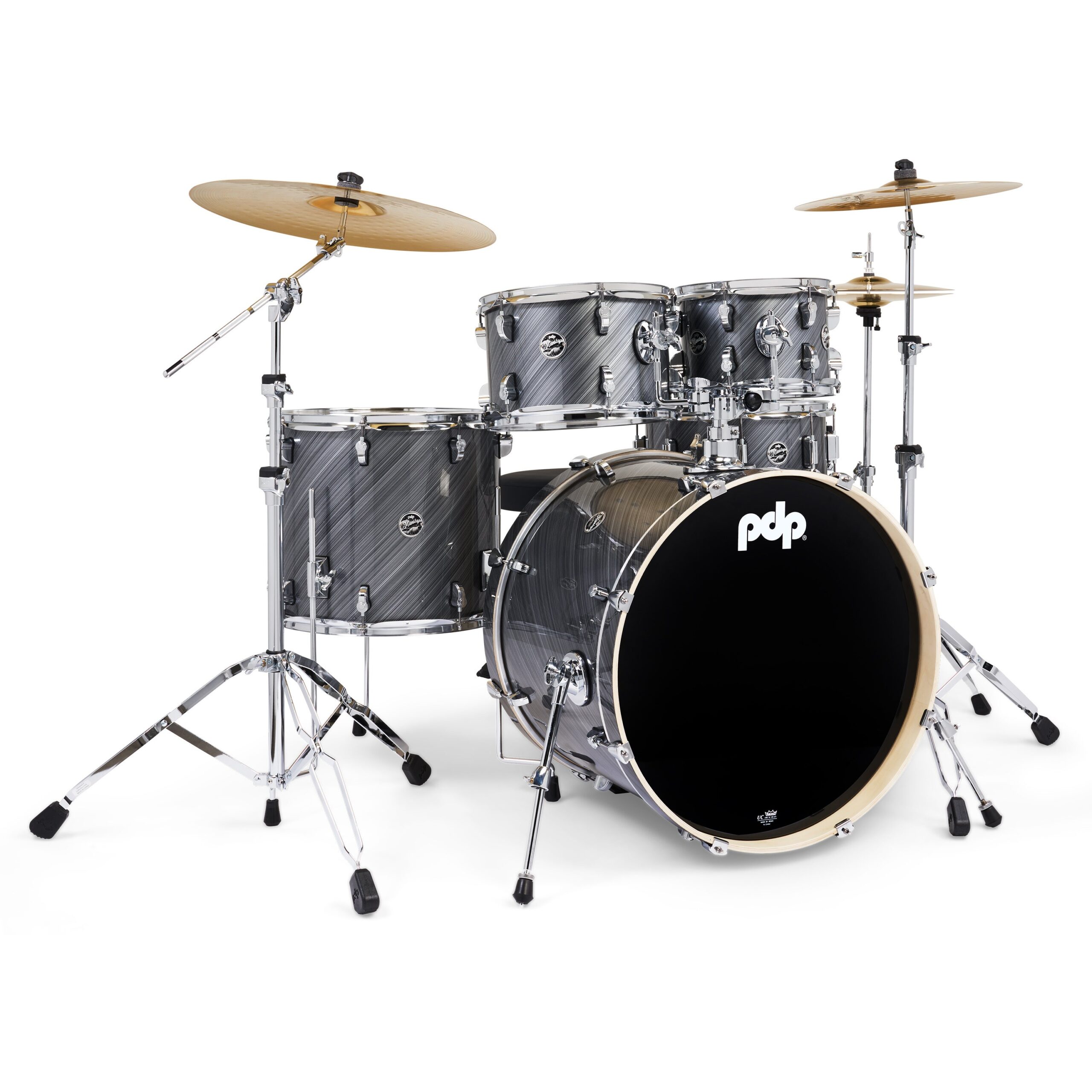 PDP Drums PDMA2215KTTG Mainstage Twisted Graphite 5d. drumstel met bekkens en hardware