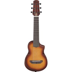 Ibanez AUP10N Open Pore Light Brown Sunburst guitalele / piccolo gitaar met gigbag