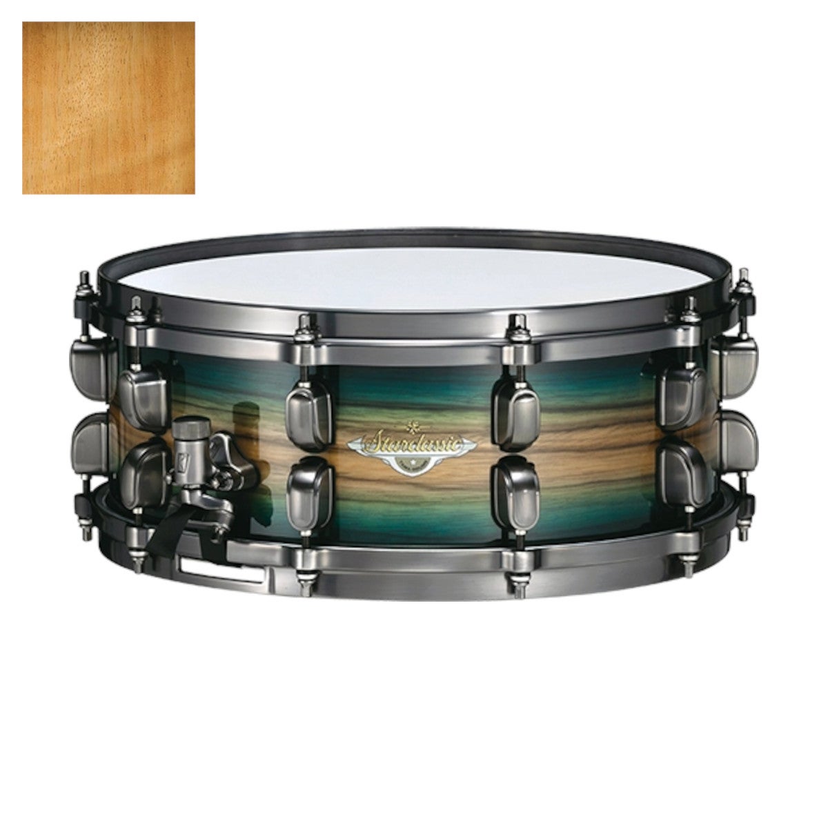 Tama MES1465U-VGLM Starclassic Maple Exotic Gloss Natural Movingu 14 x 6.5 snaredrum (smoked black nickel)