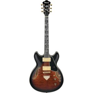 Ibanez AS93QMSP Artcore Expressionist Dark Brown Sunburst semi-akoestische gitaar