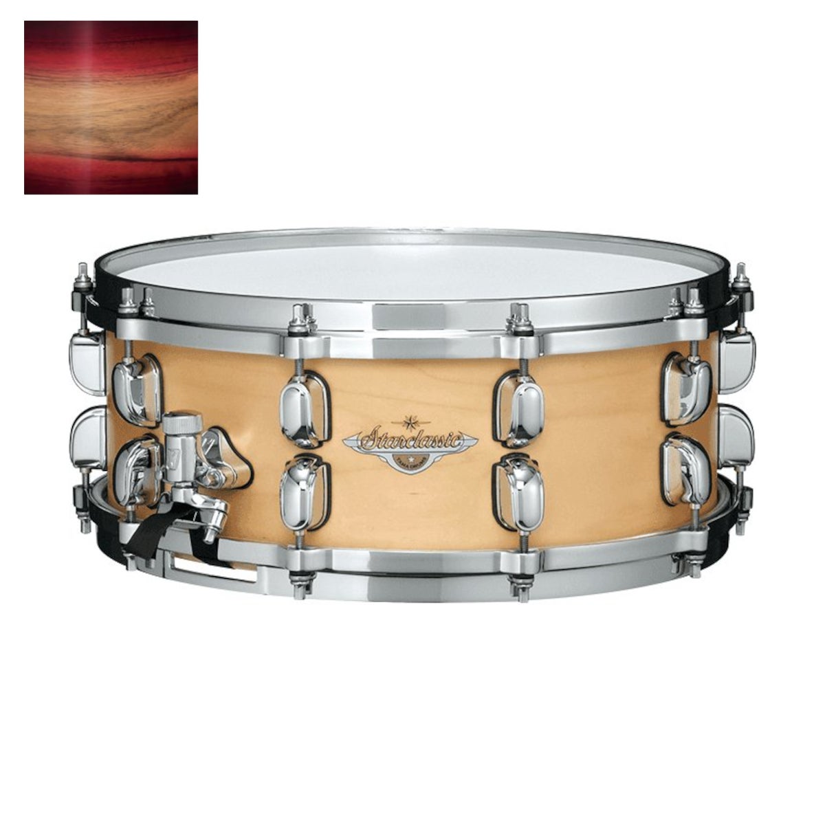 Tama MES136-LRWB Starclassic Maple Ruby Pacific Walnut Burst 13 x 6 inch snaredrum