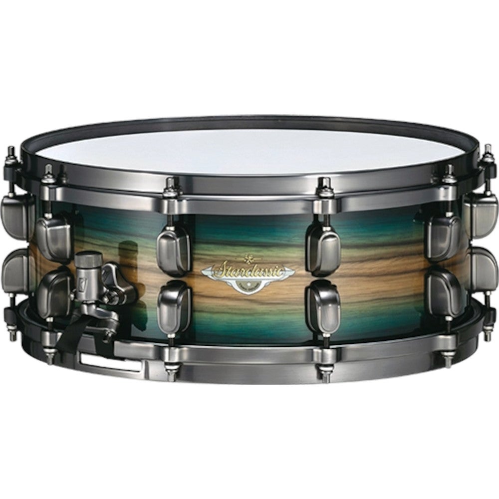 Tama MES148U-LEWB Starclassic Maple Emerald Pacific Walnut Burst 14 x 8 inch snaredrum (smoked black nickel)