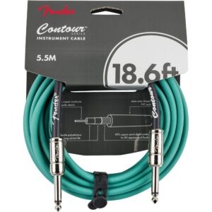 Fender Contour 18.6 ft Sherwood Green instrumentkabel 5,5 meter