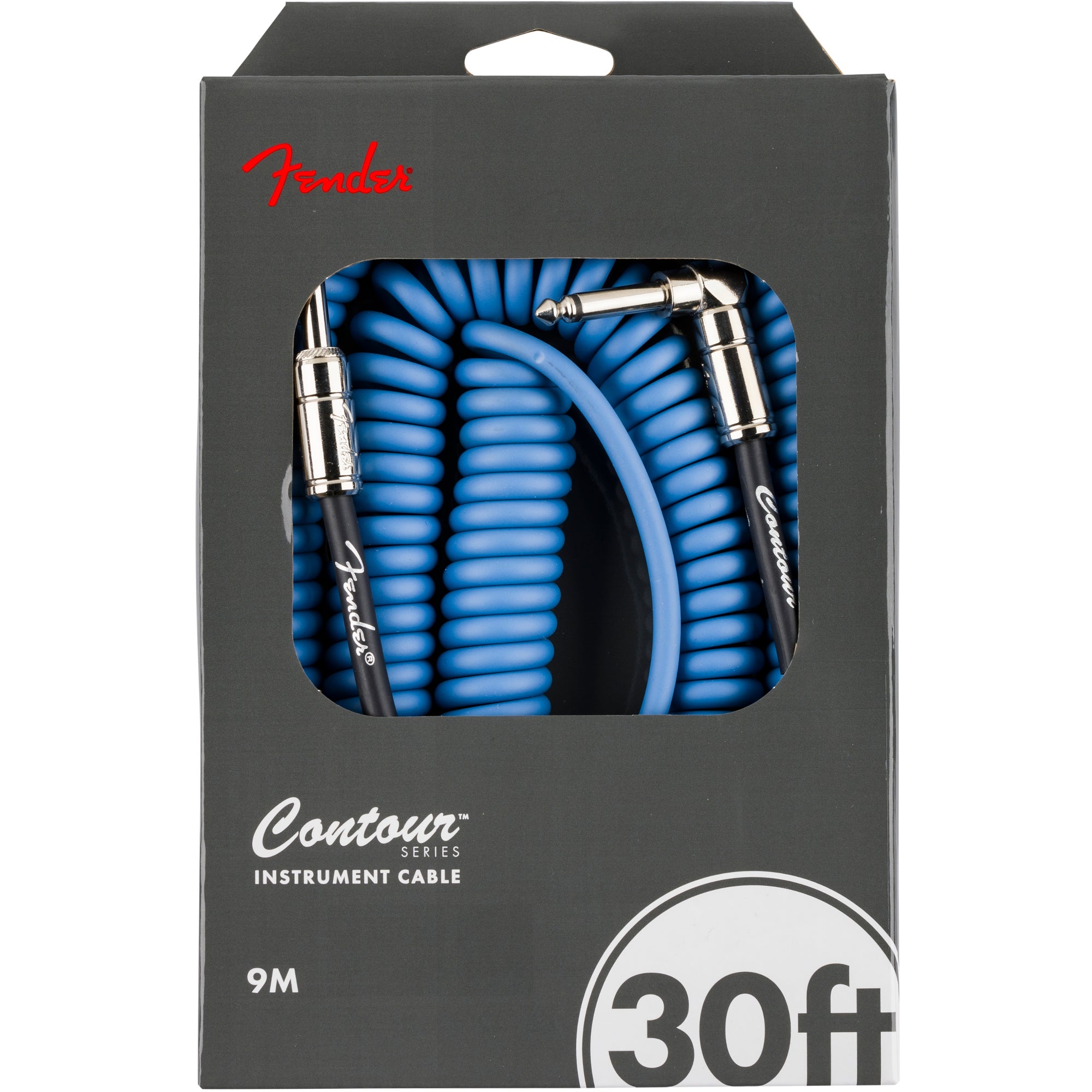 Fender Contour 30 ft Coiled Lake Placid Blue instrumentkabel 9 meter