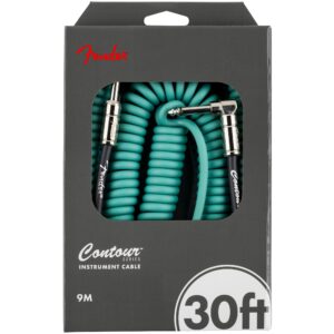 Fender Contour 30 ft Coiled Sherwood Green instrumentkabel 9 meter