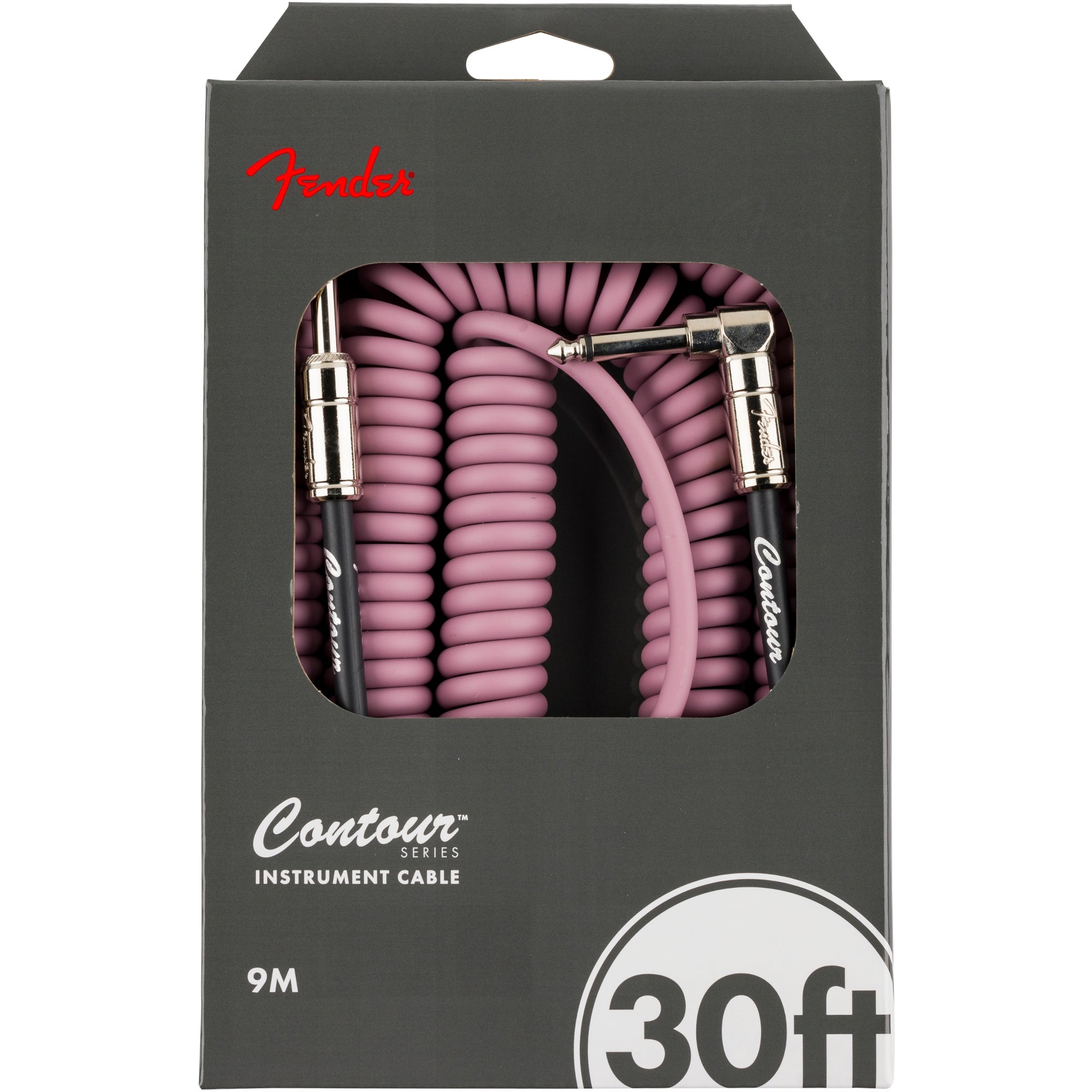 Fender Contour 30 ft Coiled Burgundy Mist instrumentkabel 9 meter