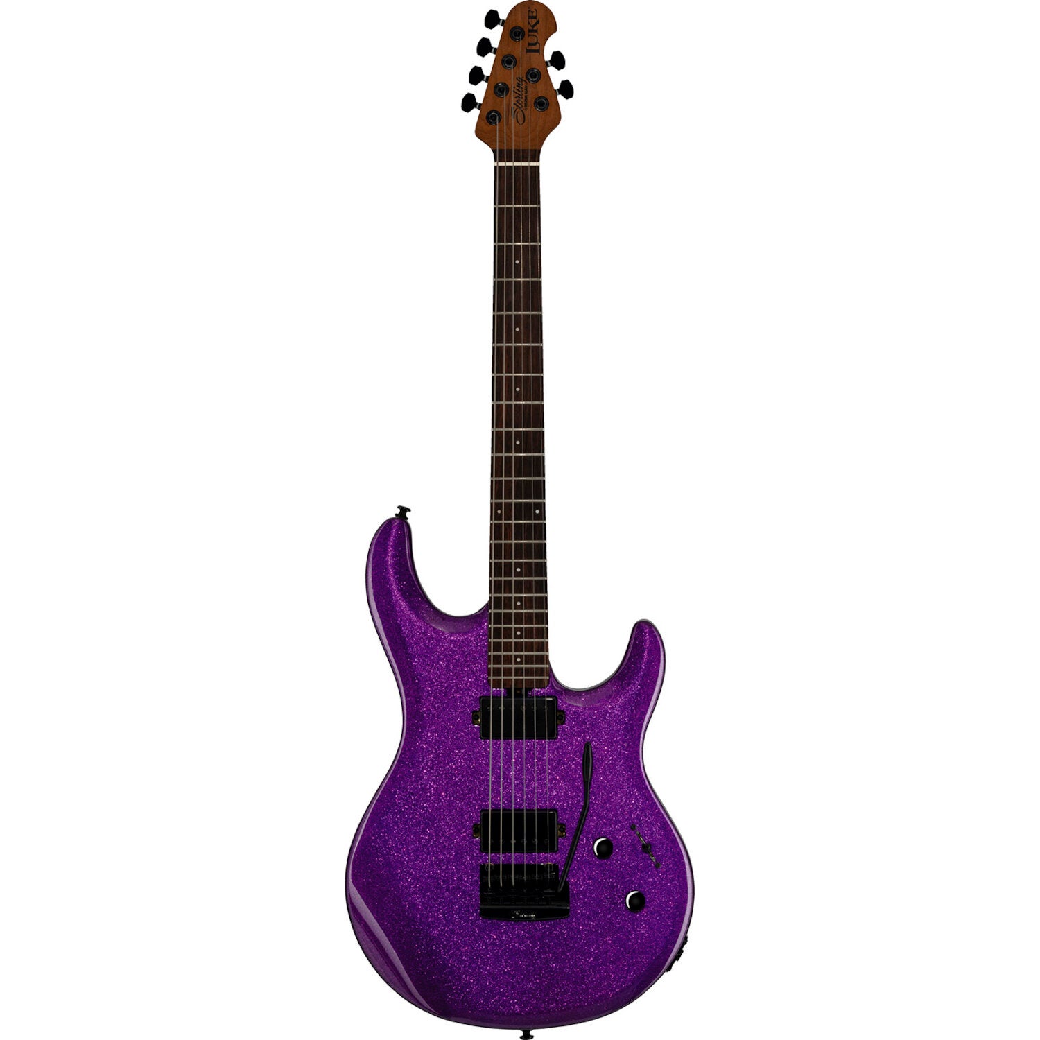 Sterling by Music Man Steve Lukather LK100 Purple Sparkle elektrische gitaar met gigbag