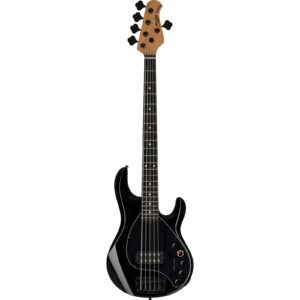 Sterling by Music Man DarkRay 5 Black 5-snarige elektrische basgitaar met deluxe gigbag