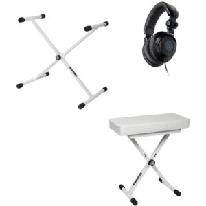 Quiklok KEYBUNDLE1-WH bundel met keyboardstand, bank en hoofdtelefoon - wit