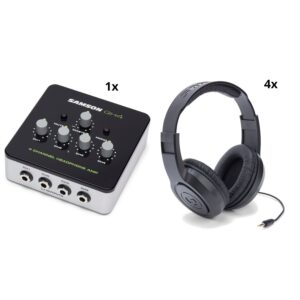 Samson SR350 vierdelige set + QH4 hoofdtelefoon versterker