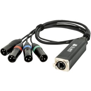 Showgear CS-4 M/3 4-kanaals 3p DMX (male) splitter via RJ45