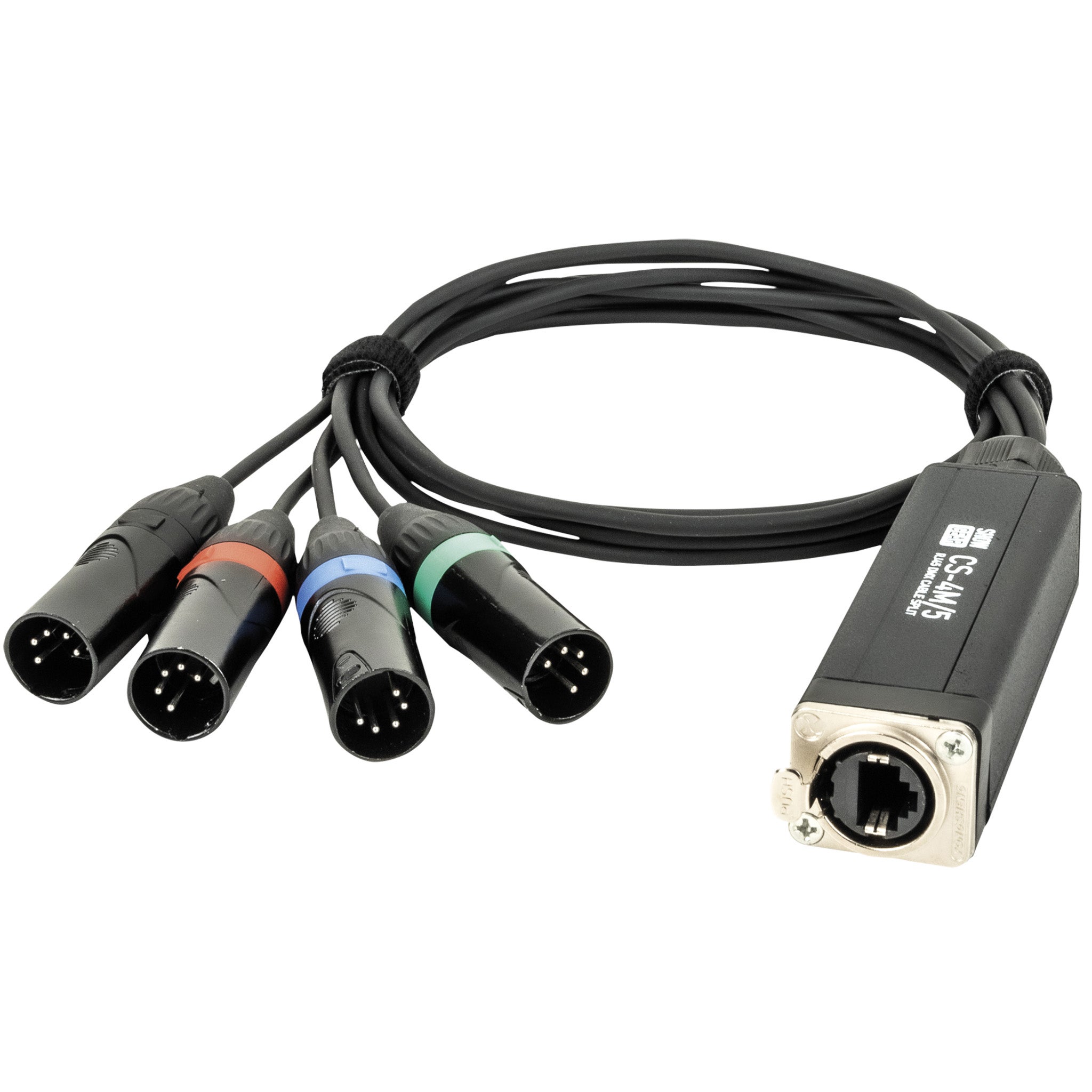Showgear CS-4 M/5 4-kanaals 5p DMX (male) splitter via RJ45