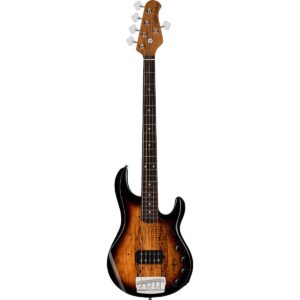 Sterling by Music Man StingRay Ray35 Spalted Maple 3-Tone Sunburst 5-snarige elektrische basgitaar