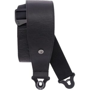 D'Addario 30BAL00 Comfort Leather Auto Lock Guitar Strap Black gitaarband