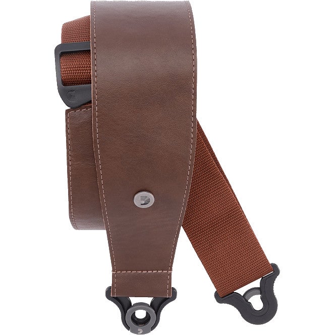 D'Addario 30BAL02 Comfort Leather Auto Lock Guitar Strap Brown gitaarband