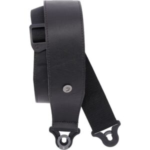 D'Addario 25BAL00 Comfort Leather Auto Lock Guitar Strap Black gitaarband
